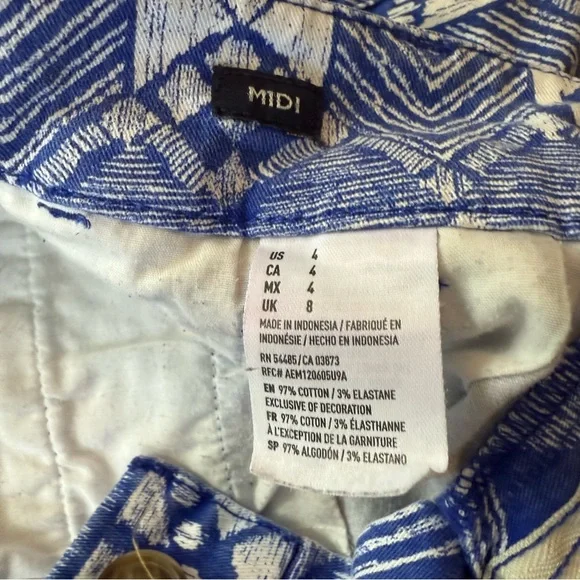 American Eagle Outfitters Blue Geometric Jean Shorts - Picture 3 of 5